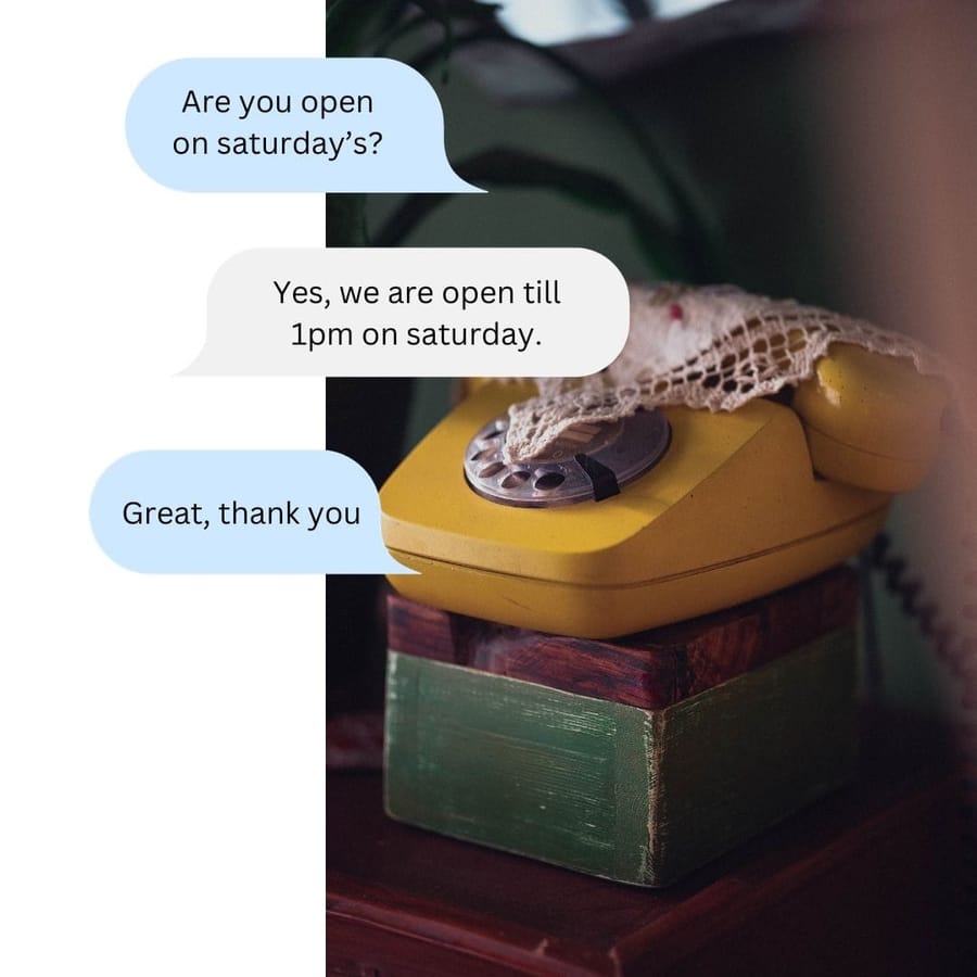 A business interacting with its client about open timings using the feature of Business Landline Texting.jpg